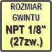 Piktogram - Rozmiar gwintu: NPT 1/8" (27zw.)